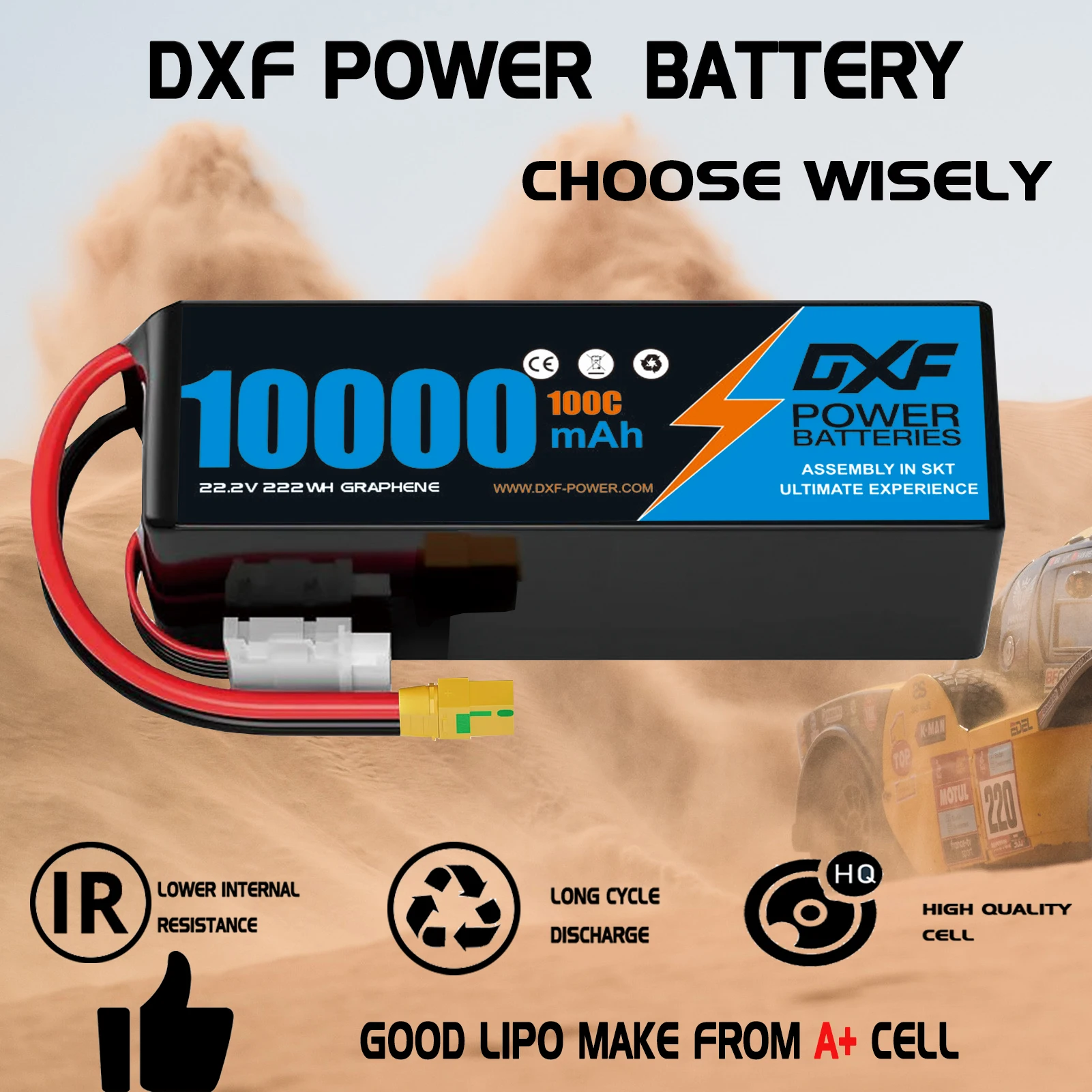 Akumulator Lipo DXF 6S 10000mA – 6S Lipo Battery 22.2V 5000Mah recenzja i cena