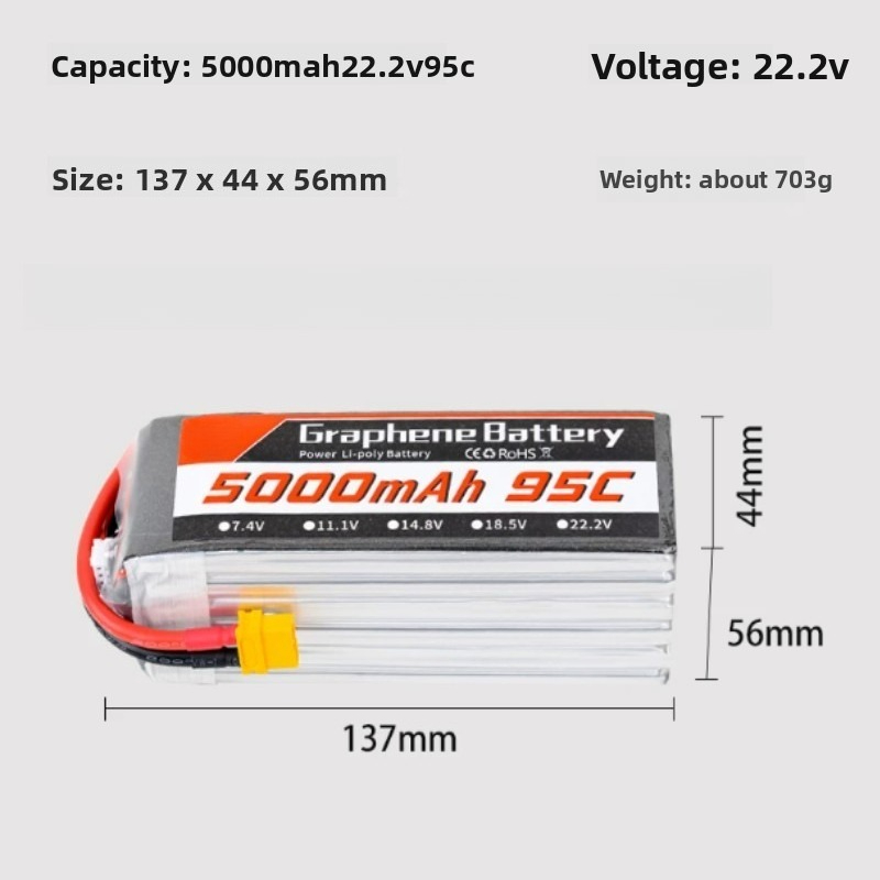 Bateria LiPo z grafenem 5000mA – 6S Lipo Battery 22.2V 5000Mah recenzja i cena